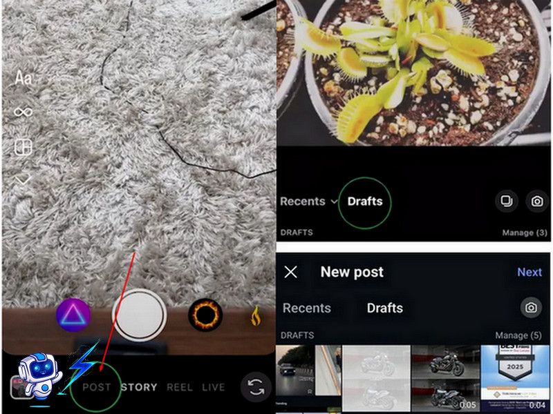 Cach lay lai ban nhap tren Instagram