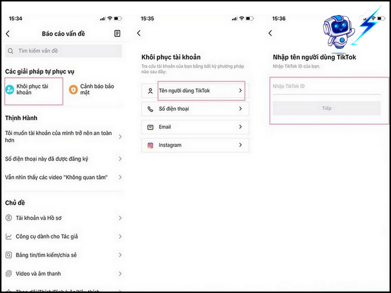 Cach lay lai tai khoan TikTok khi mat so dien thoai va Email